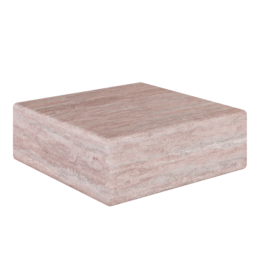 Cerazo Travertine Coffee Table, Red