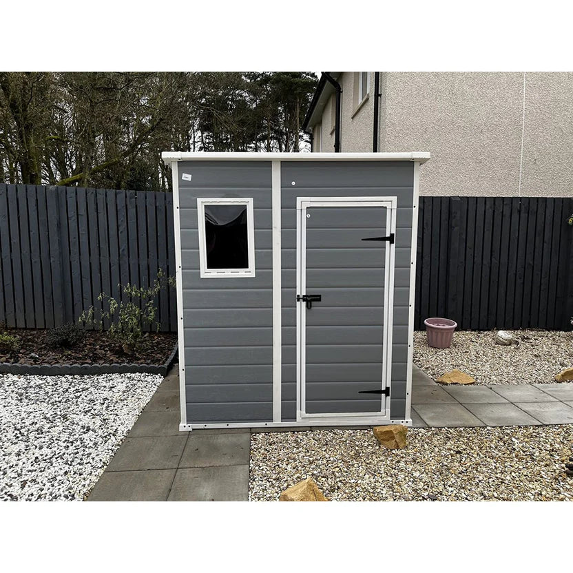 Keter 6 x 6 Manor Plastic Pent Garden Storage Shed – Grey
