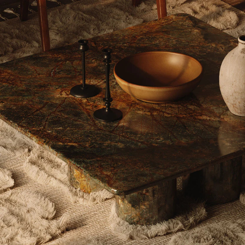 Nardelli Marble Coffee Table, Forest Green