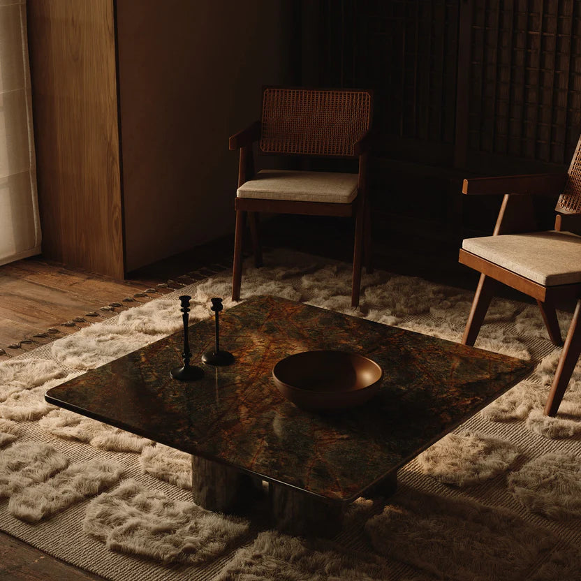 Nardelli Marble Coffee Table, Forest Green