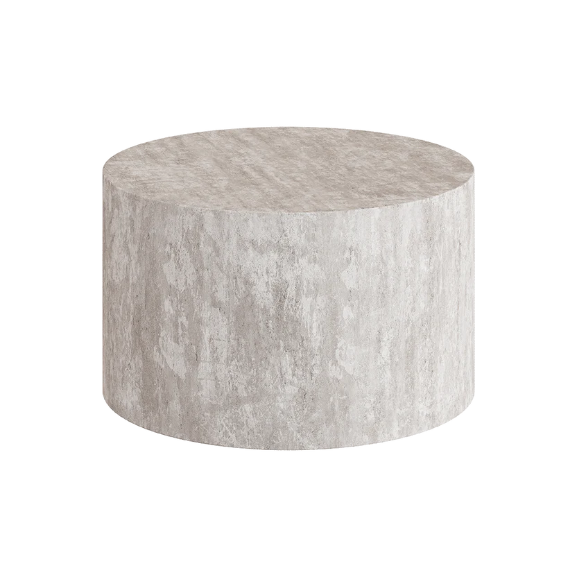 Porto Travertine Coffee Table, White