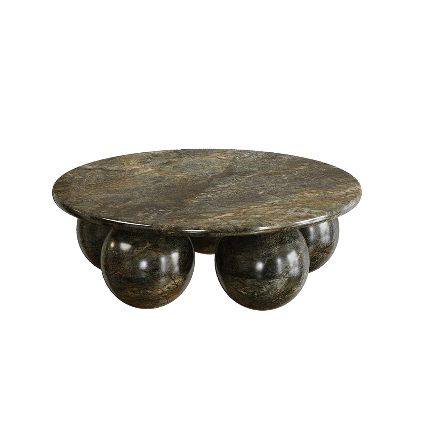 Sellano Marble Coffee Table, Forest Green