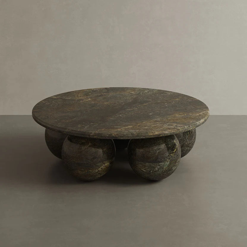 Sellano Marble Coffee Table, Forest Green