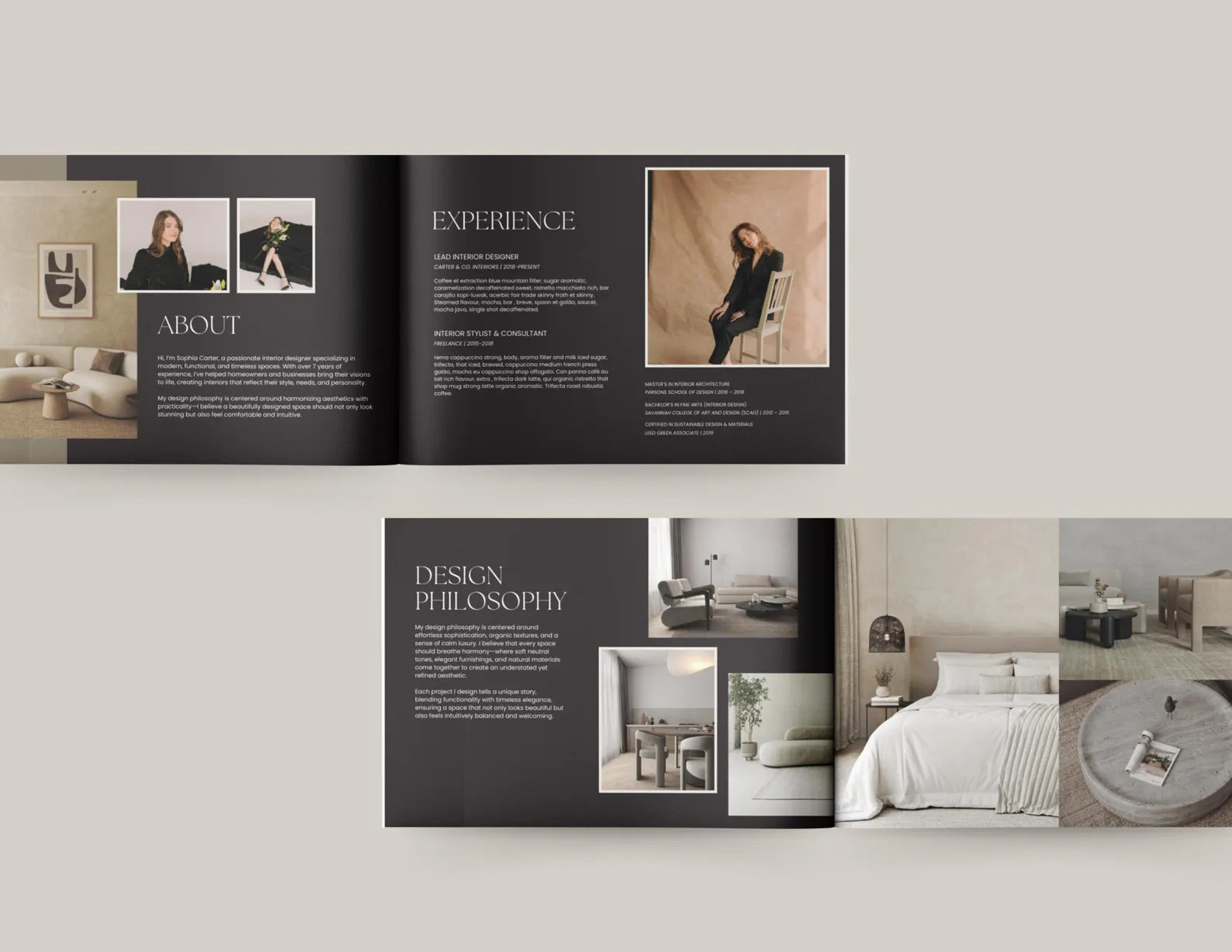 Portfolio Template for Interior Designer | Canva Template For Interior Design Presentation | Brouchure with minimal, modern and clean design